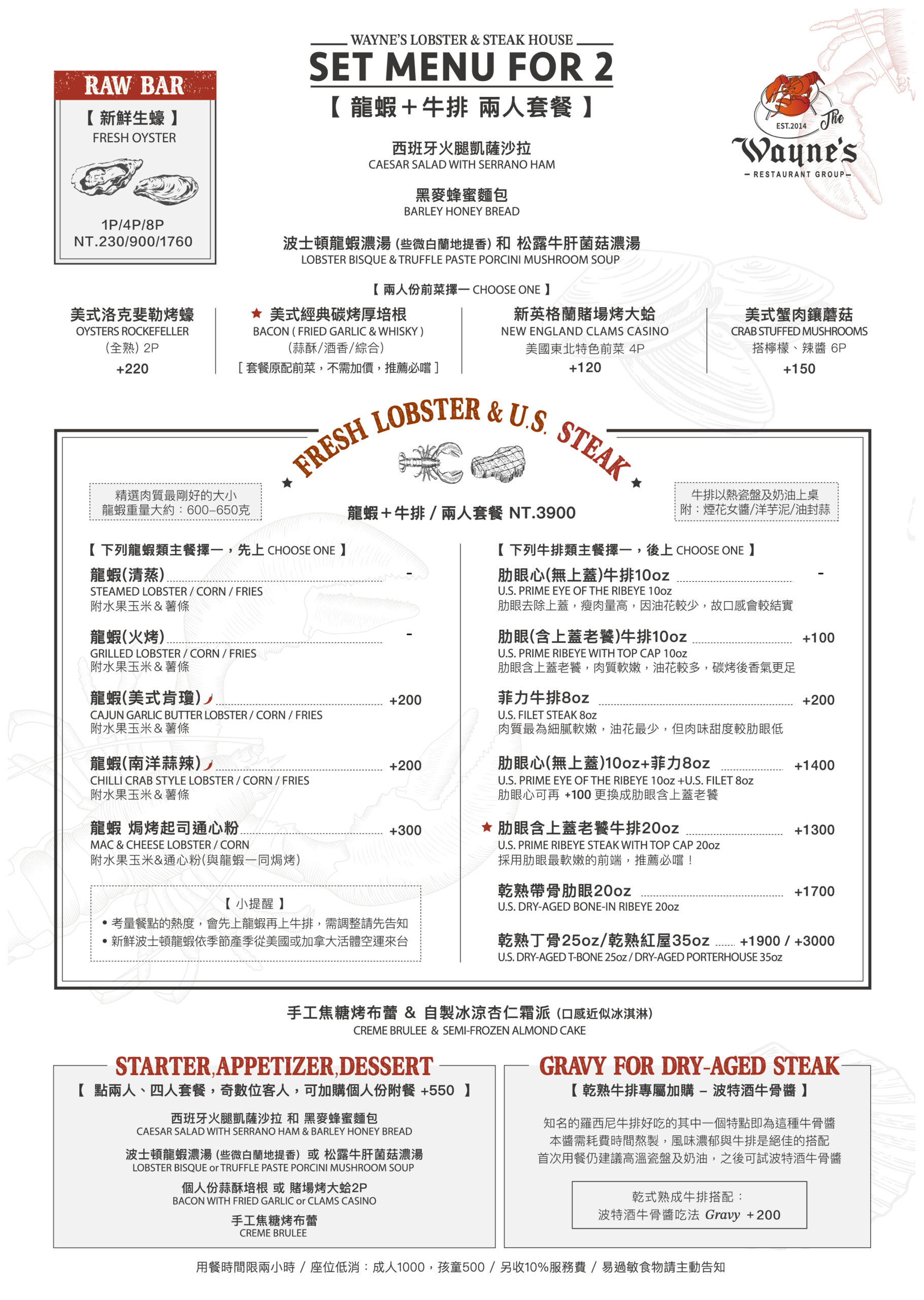 Wayne’s Boston 瑋恩波士頓美式龍蝦牛排餐廳